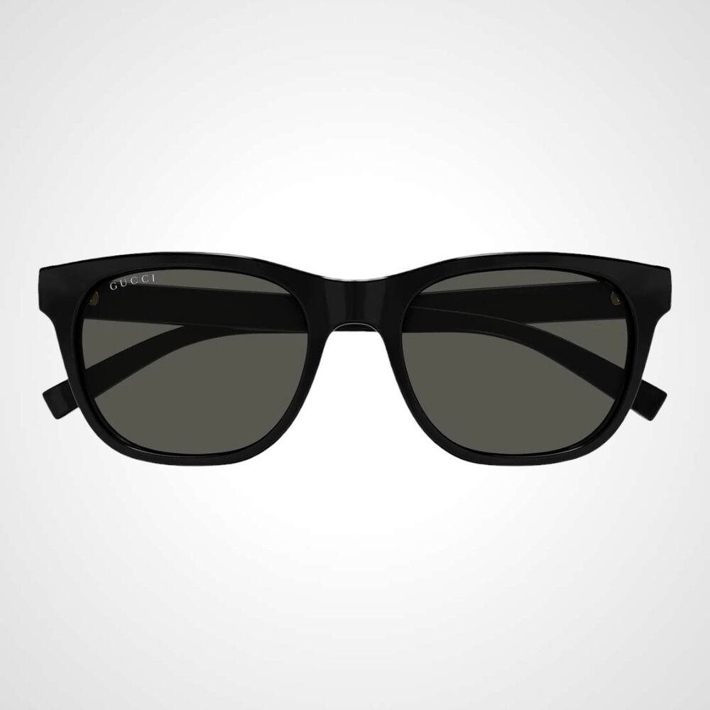 New GUCCI Sunglasses Black 54mm Square Gold Letter Logo Red Green Web Mens - Picture 2 of 7